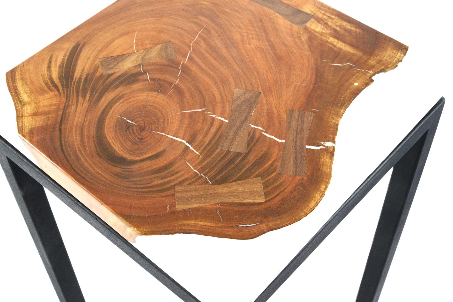 Salvaged Cherry and White Epoxy Pedestal Table/Limited Edition