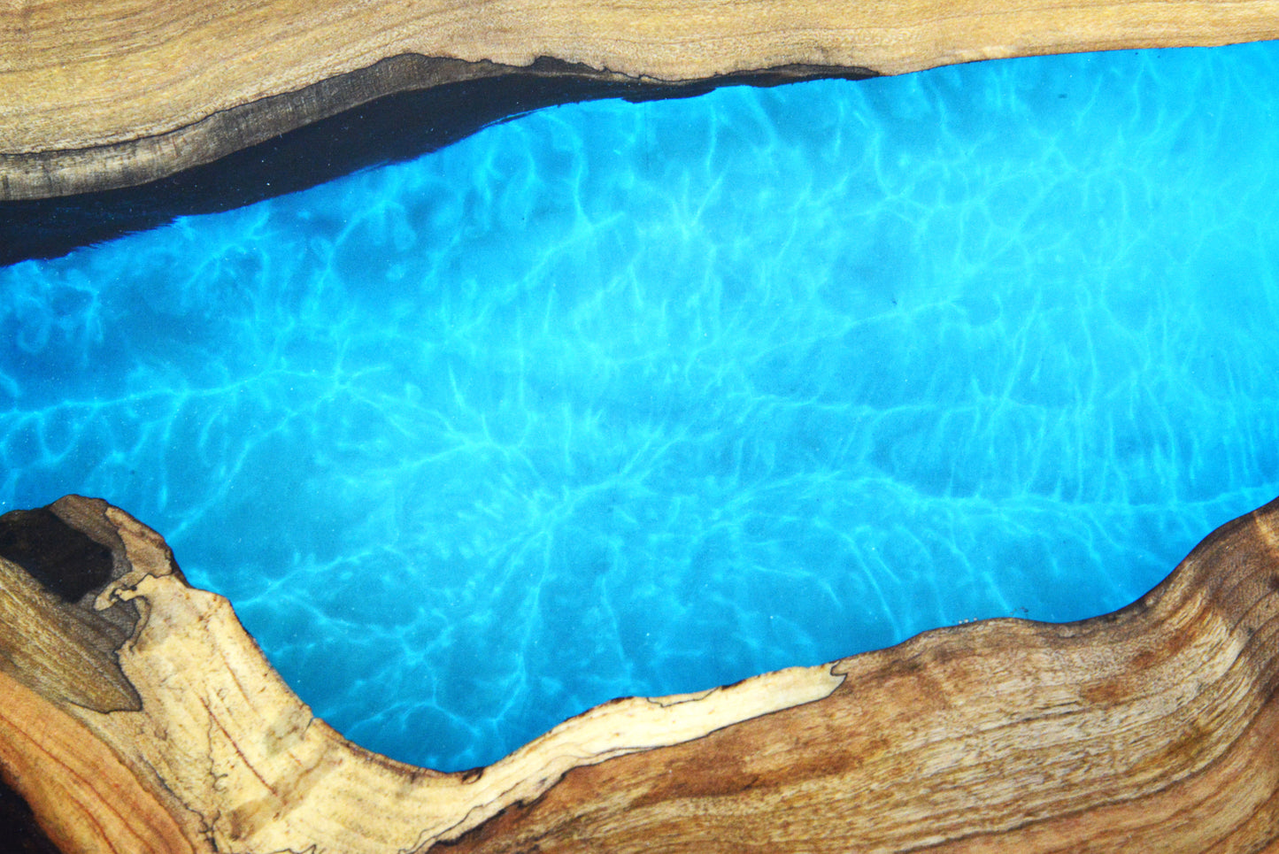 Salvaged Cherry and Blue River Epoxy Sofa/Console Table/Limited Edition