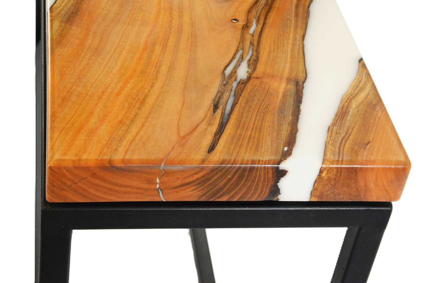 Salvaged Cherry and White Epoxy Sofa/Console Table/Limited Edition