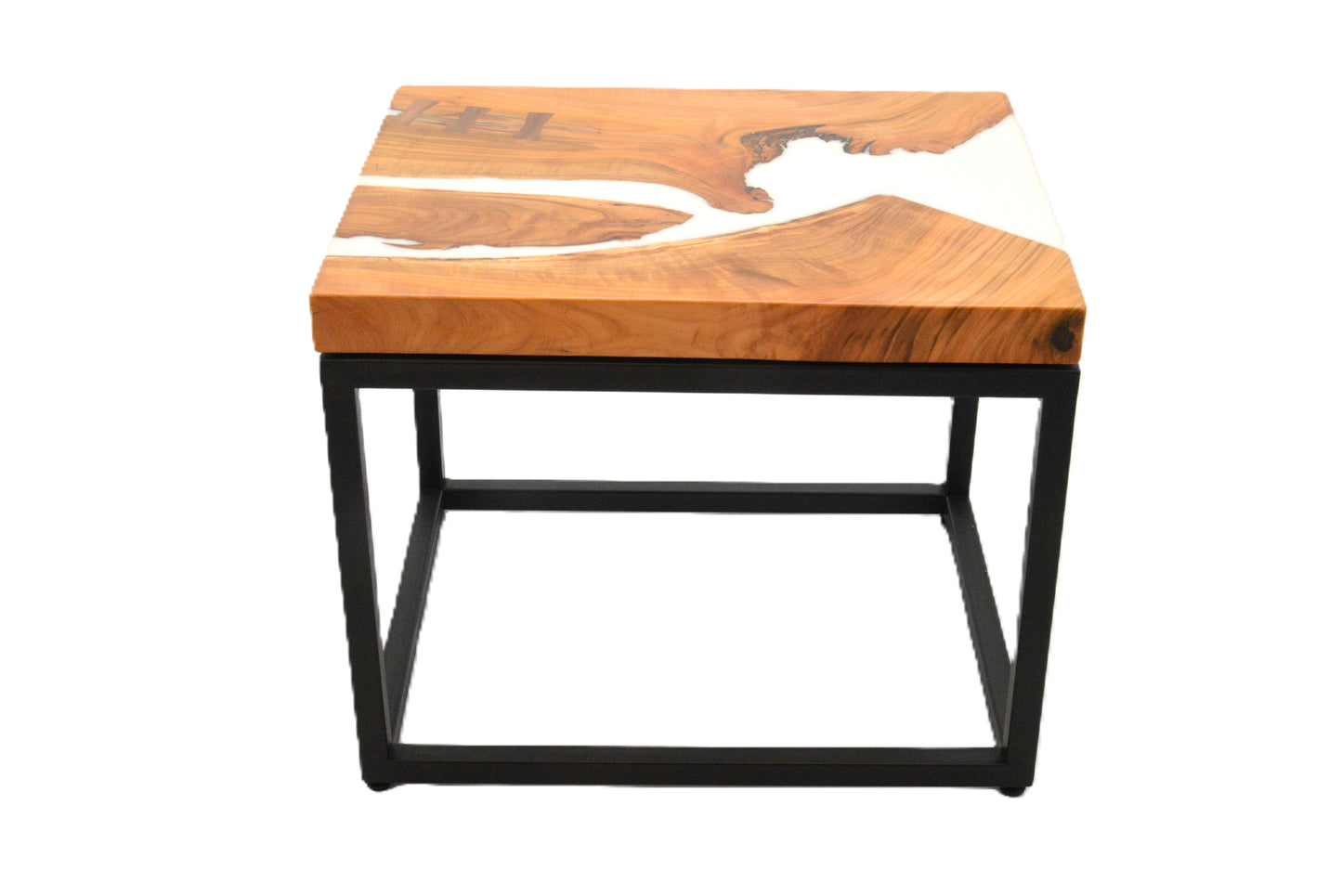 Salvaged Cherry and White Epoxy Side Table/Limited Edition