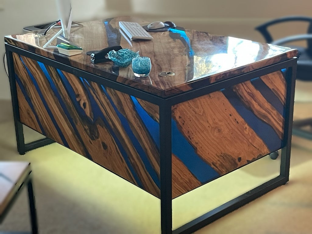 Epoxy Cherry Executive Desk